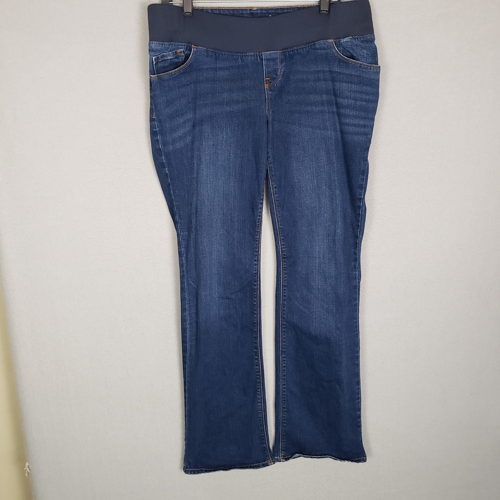 Old Navy Maternity Bootcut‎ Jeans Stretchy Denim Pregnancy Pants Size 12 Long
